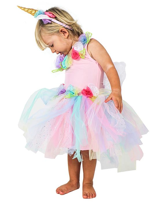 Fairy Girls Unicorn Fairy Dress with Headband Medium