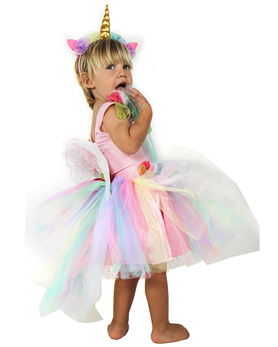 Fairy Girls Unicorn Fairy Dress with Headband Large