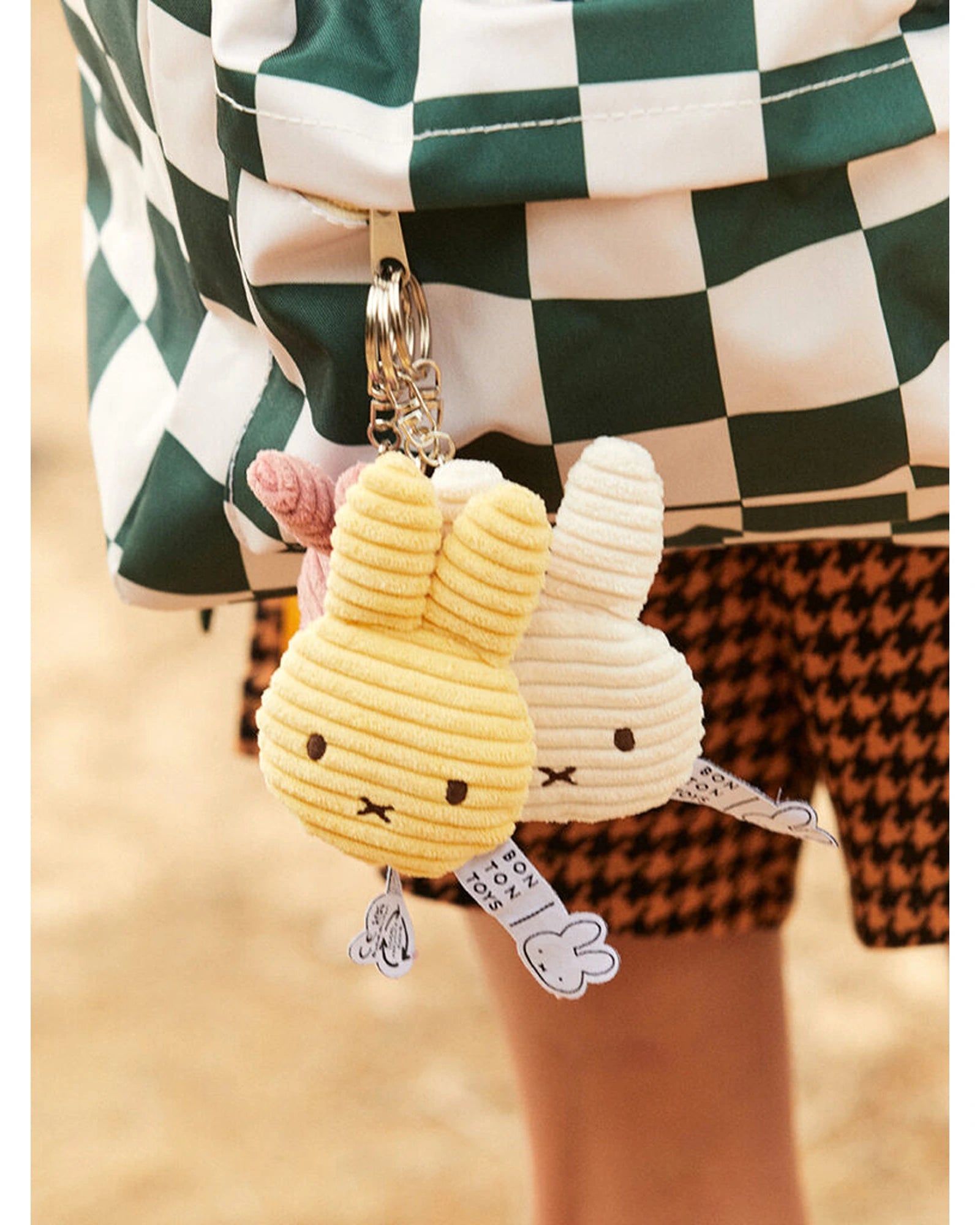 Miffy Flat Keychain ECO Corduroy Buttercream 10cm