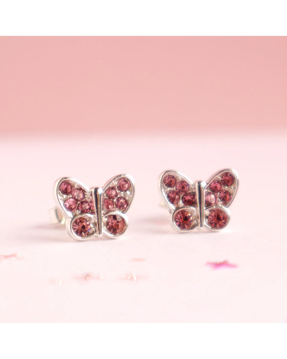 Lauren Hinkley Pink Crystal Butterfly Earrings