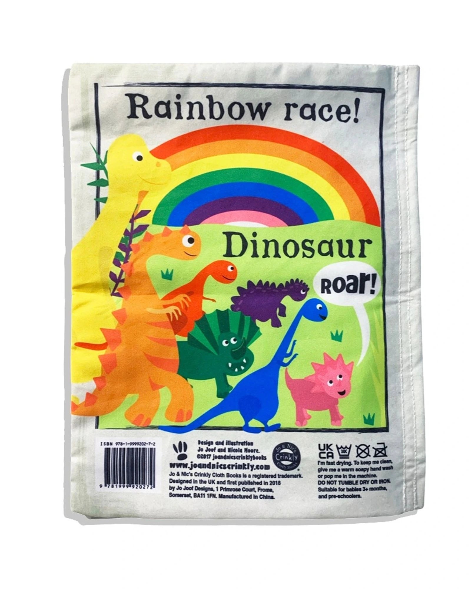 Jo & NicS Crinkly Cloth Books - Rainbow Dinosaurs