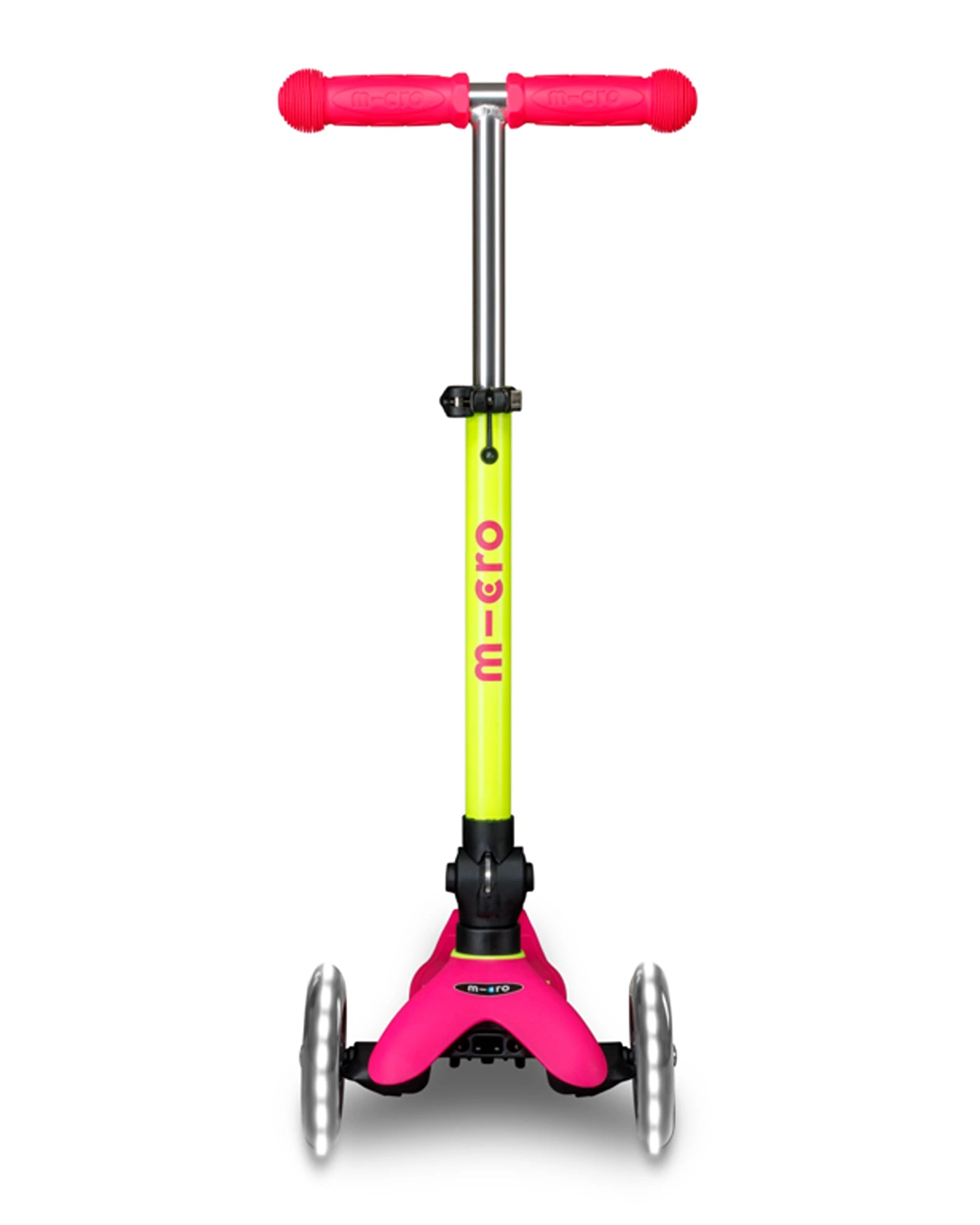Micro Mini Deluxe 3-Wheel Foldable LED Scooter Yellow/Pink