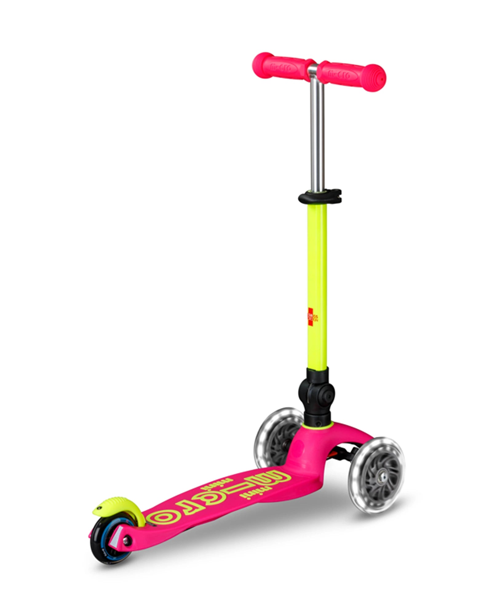 Micro Mini Deluxe 3-Wheel Foldable LED Scooter Yellow/Pink