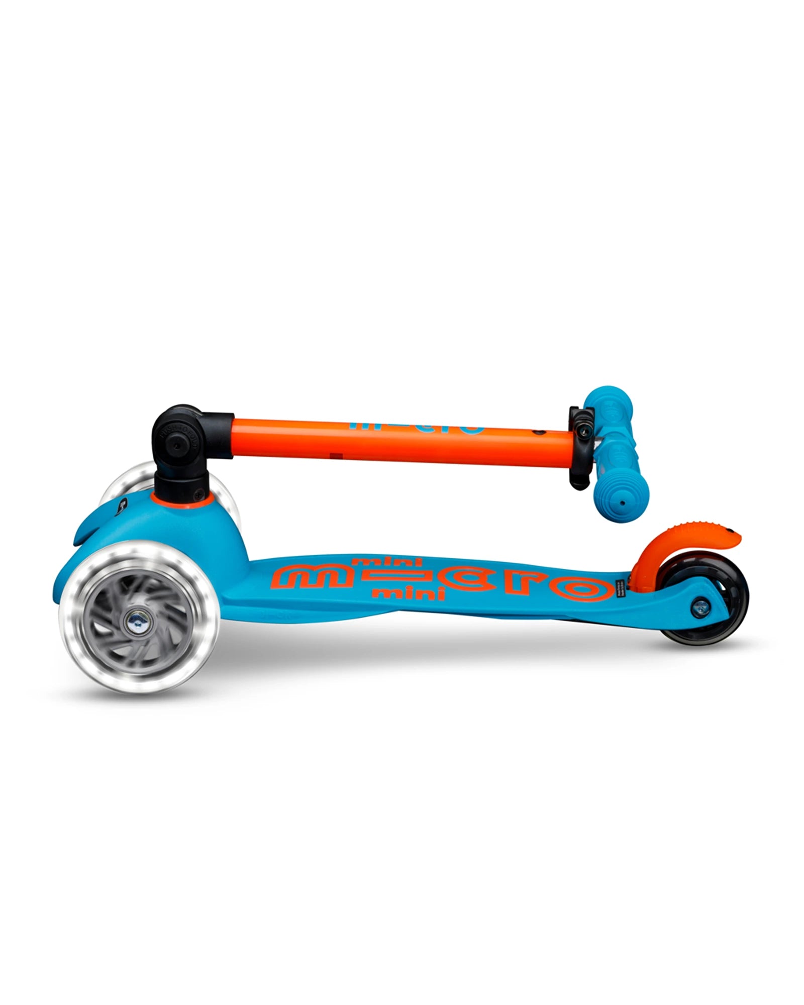 Micro Mini Deluxe 3-Wheel Foldable LED Scooter Orange/Blue