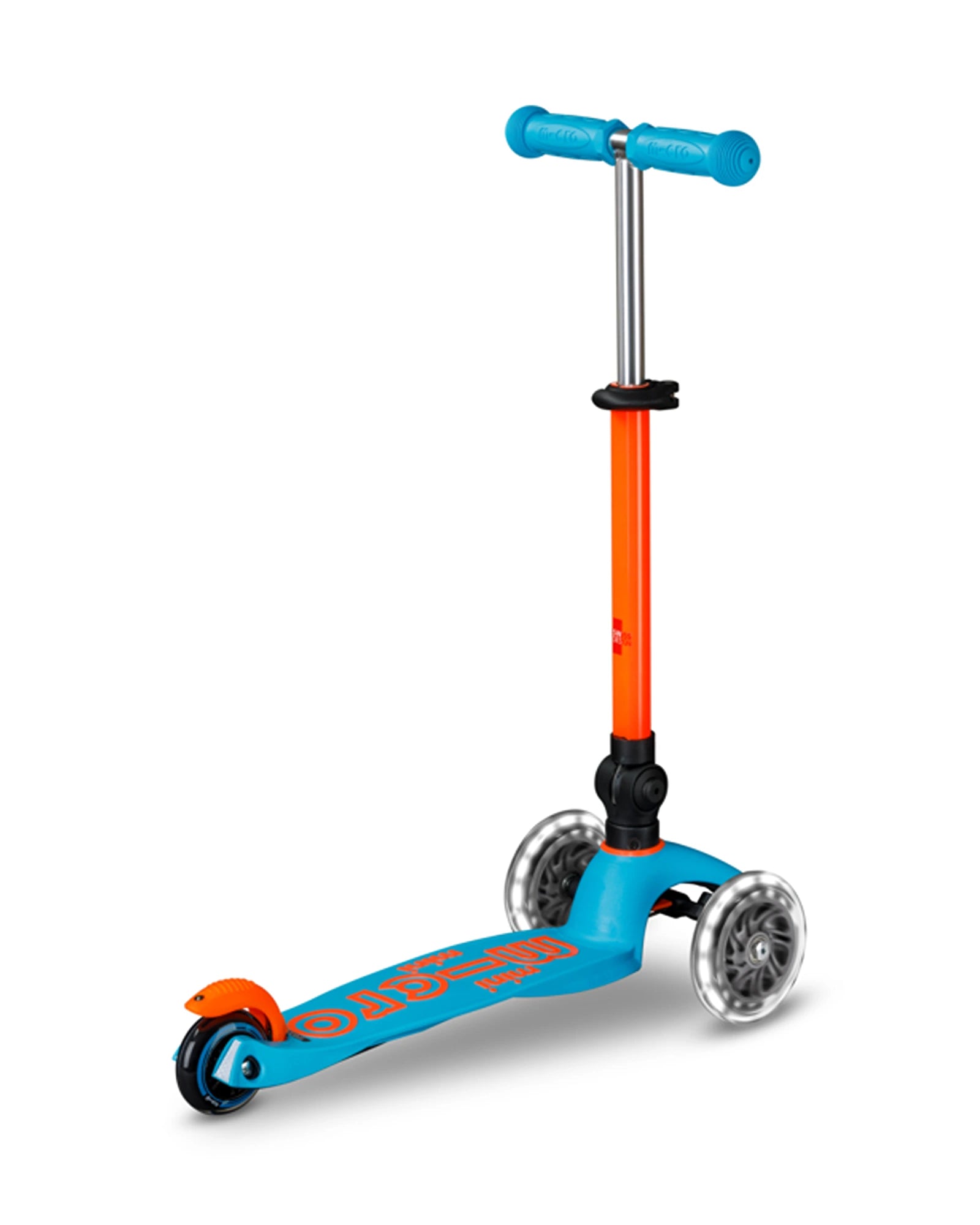 Micro Mini Deluxe 3-Wheel Foldable LED Scooter Orange/Blue