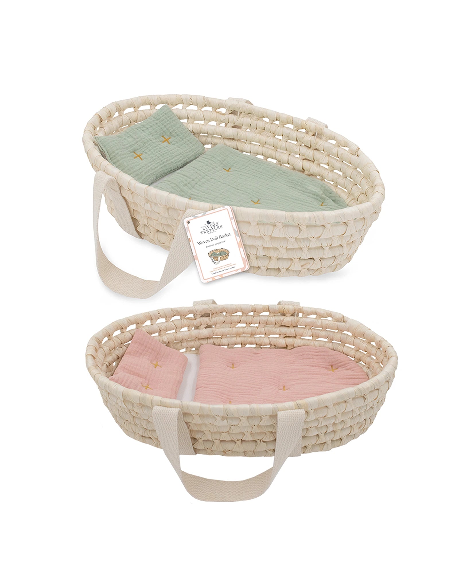 Woven Dolls Moses Basket Set Sage Kidstuff