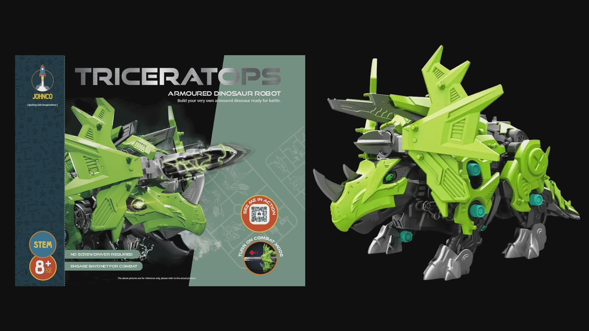 Johnco Triceratops Armoured Dinosaur Robot