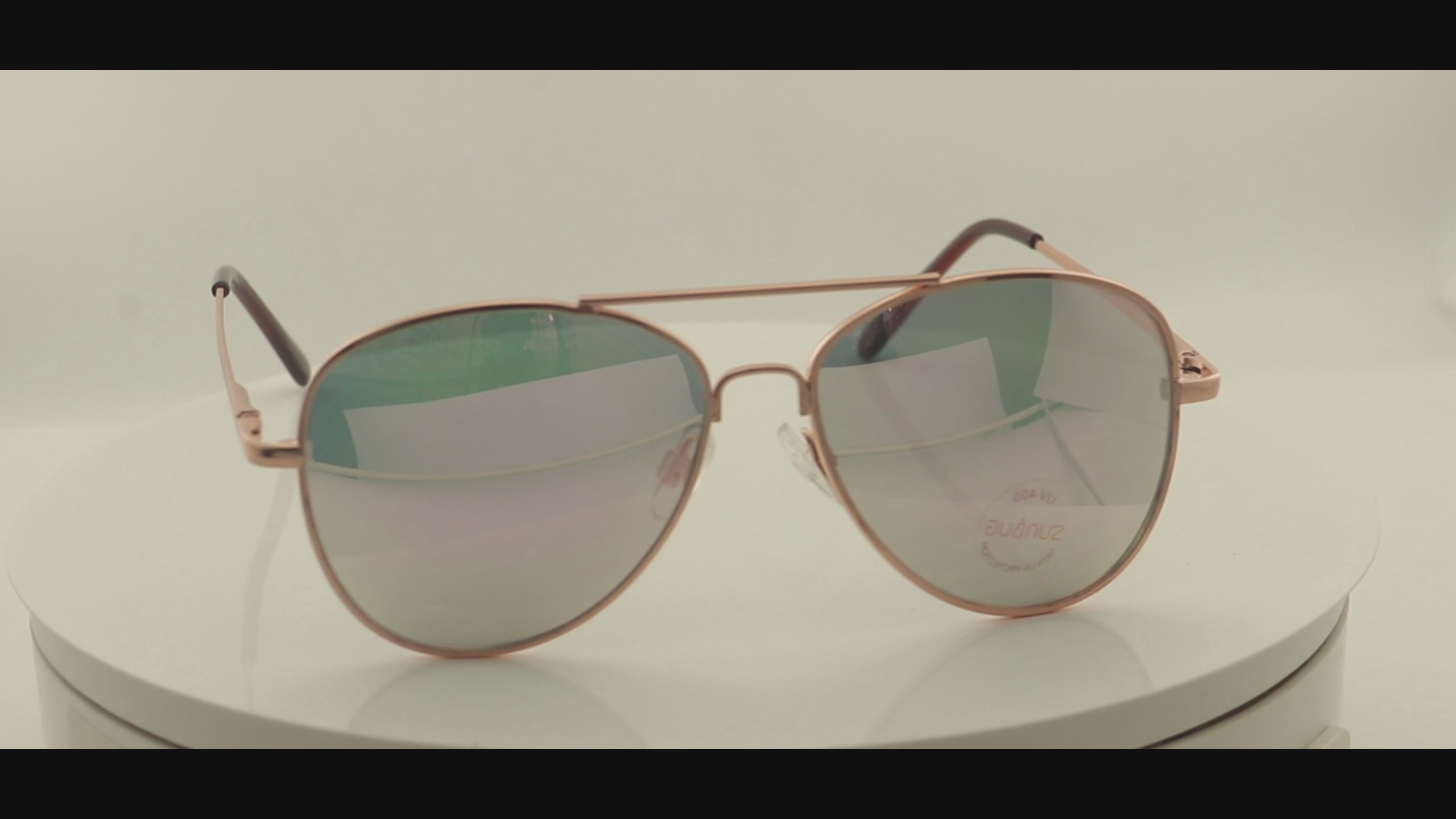 Rose Gold Pilot Sunglasses