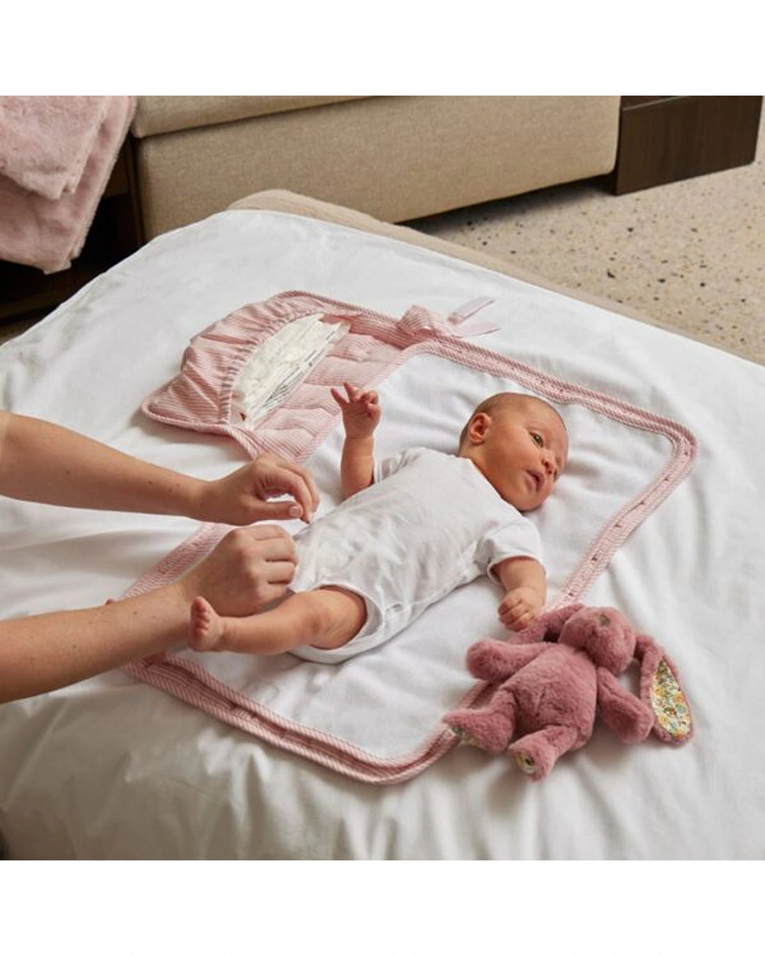 Floral Raspberry Bunny Rattle