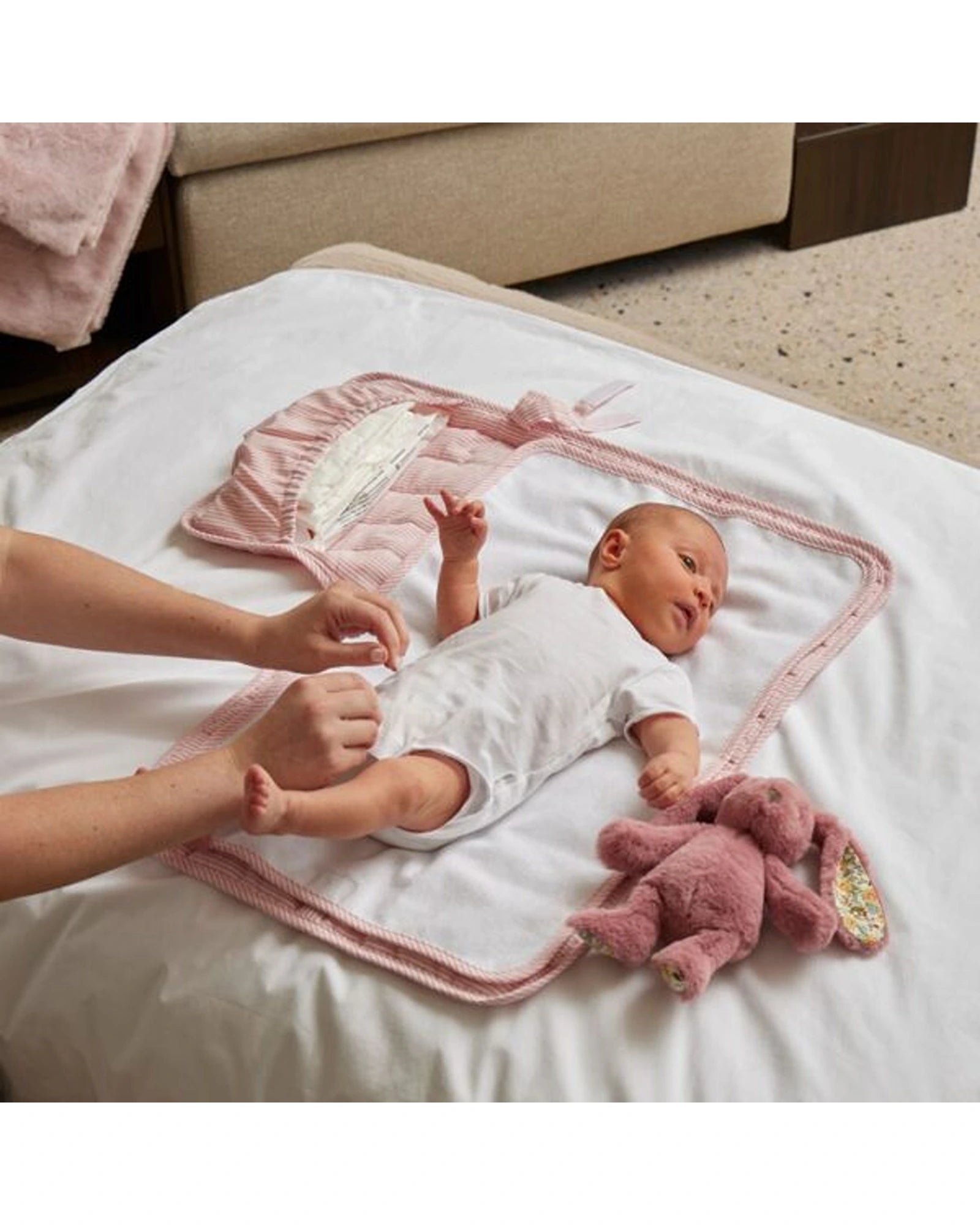 Floral Raspberry Bunny Rattle