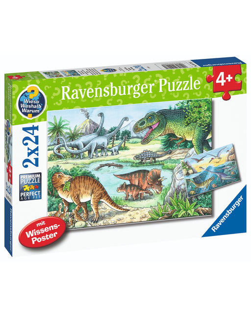 Dinosaurs of Land and Sea Puzzle 2x24 pieces Dinosaurs of Land and Sea Puzzle 2x24 pieces