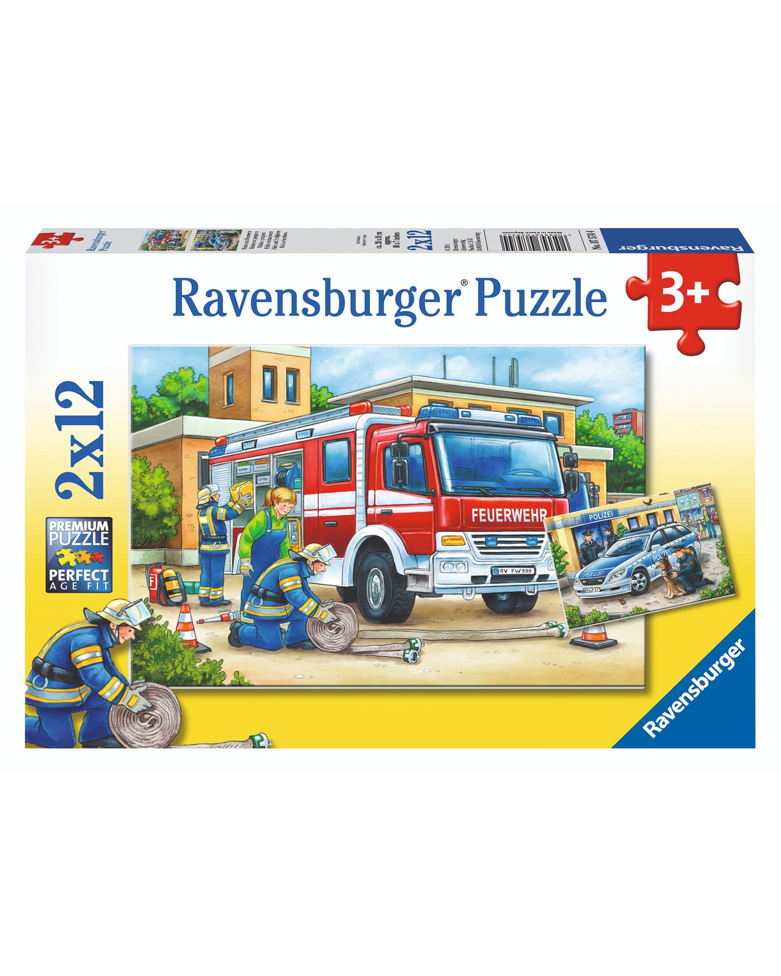 Ravensburger Police And Firefighters Puzzle 2X12 Piece