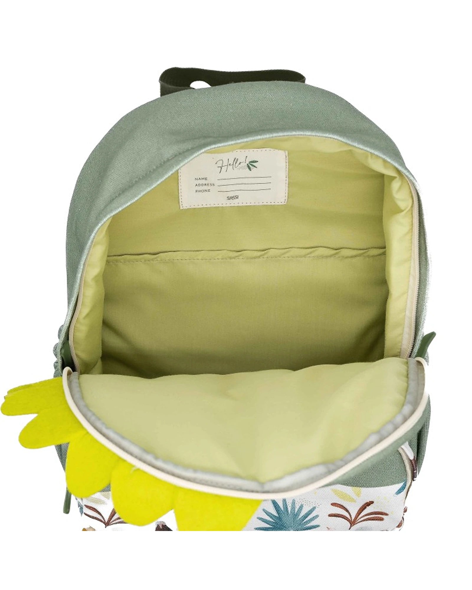Sassi A4 Junior Cotton Backpack Cracky The Dinosaur