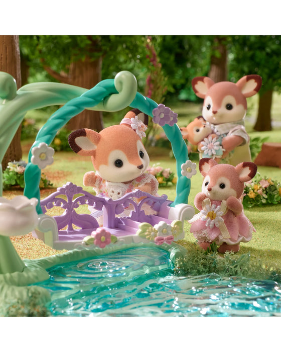 Sylvanian Families Deer Babies Floral Swing Set