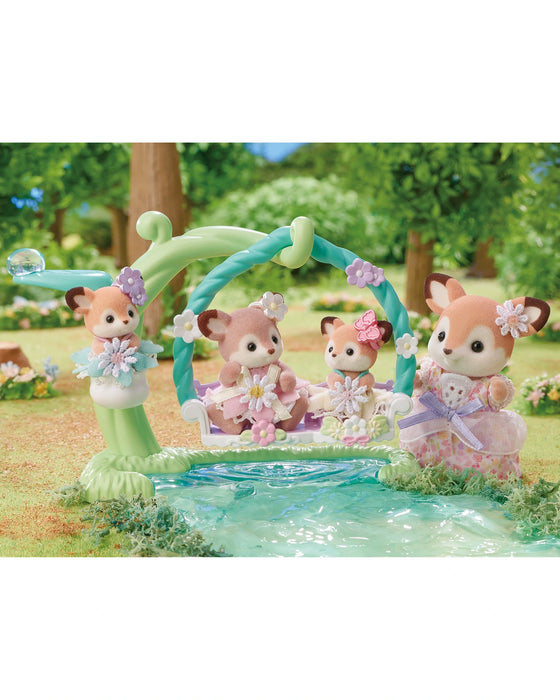 Sylvanian Families Deer Babies Floral Swing Set