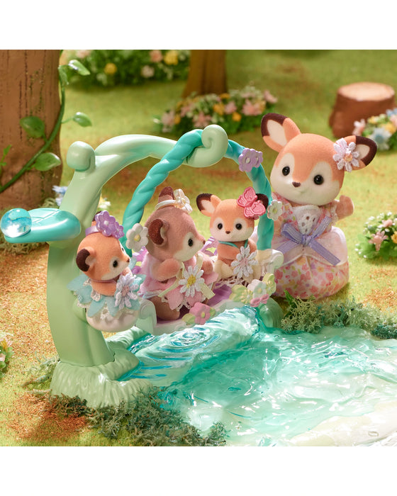 Sylvanian Families Deer Babies Floral Swing Set