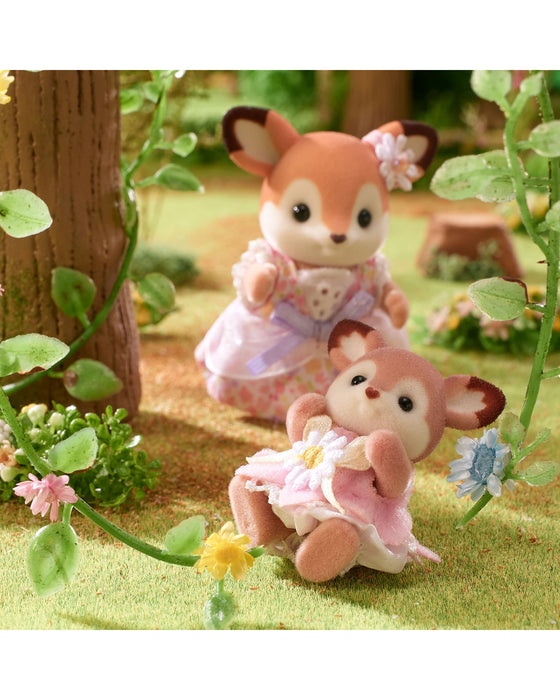 Sylvanian Families Deer Babies Floral Swing Set