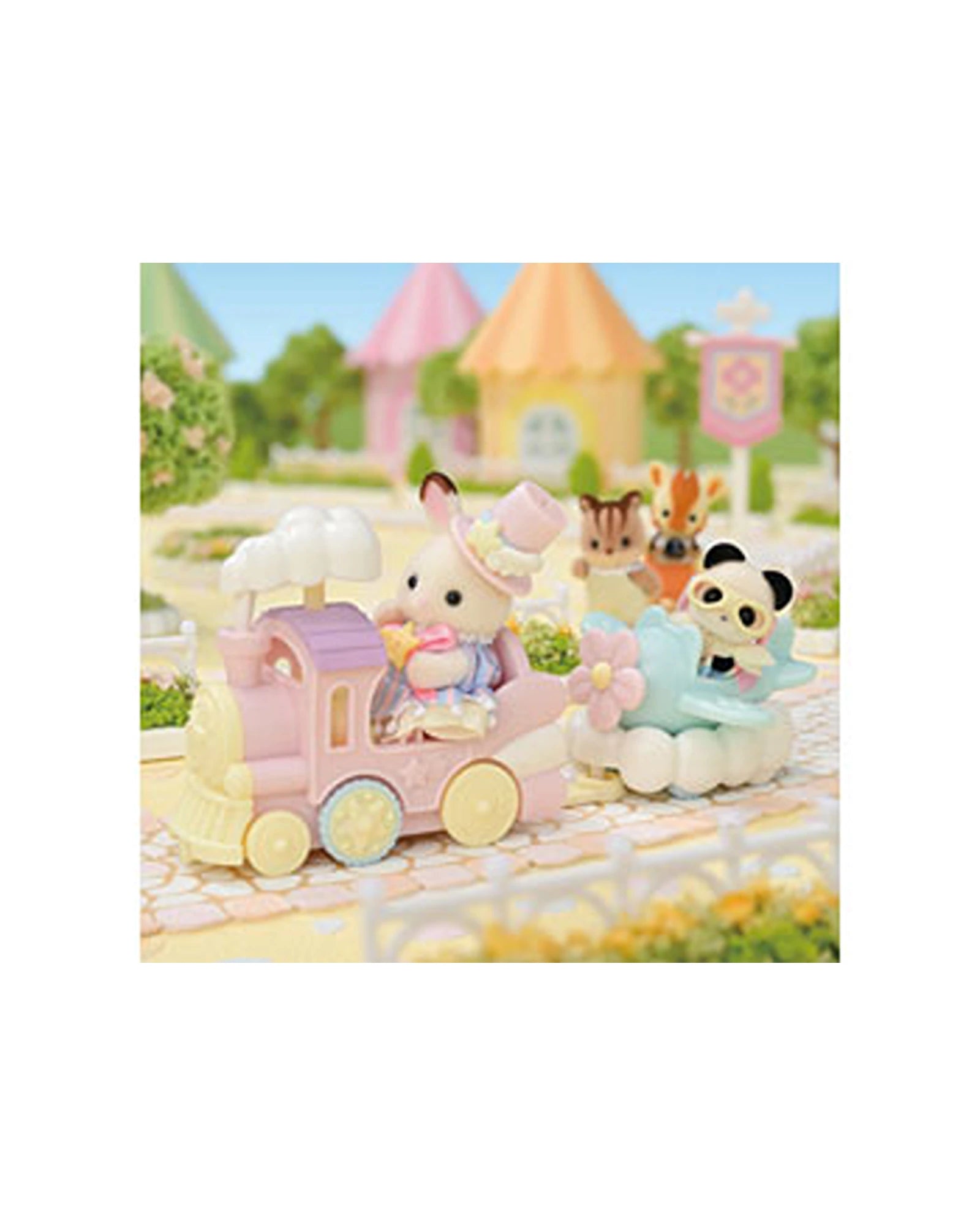 Sylvanian Families Amusement Park Ride Set Plane & Train