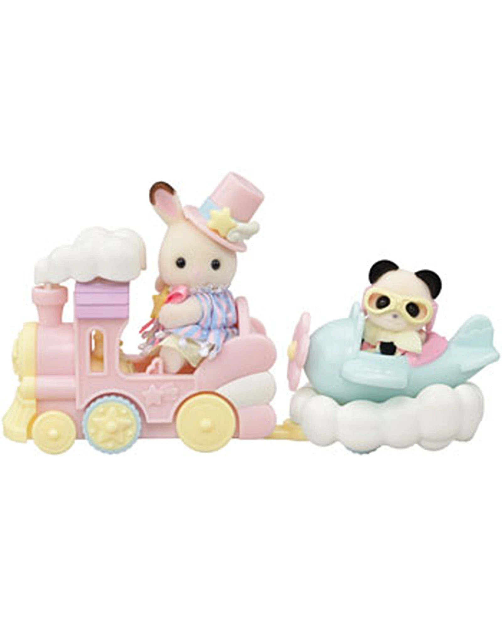Sylvanian Families Amusement Park Ride Set Plane & Train
