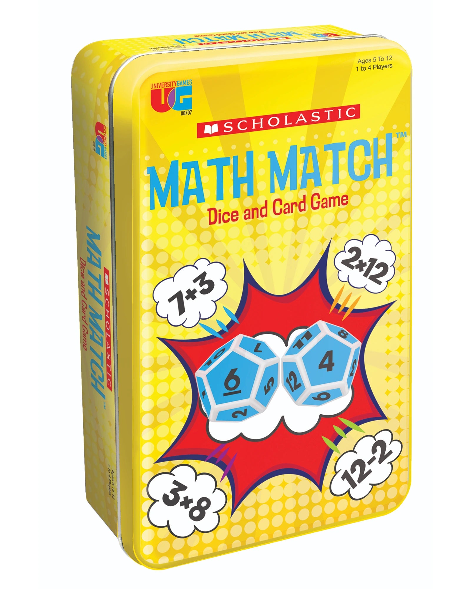 Tinned Game Scholastic Math Match Dice and Card Game