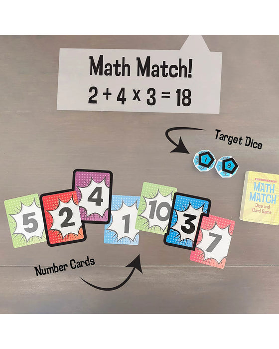 Tinned Game Scholastic Math Match Dice and Card Game