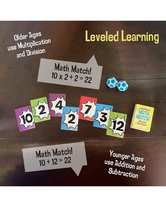 Tinned Game Scholastic Math Match Dice and Card Game