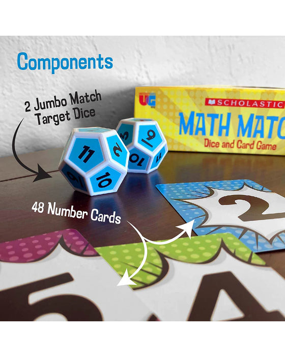 Tinned Game Scholastic Math Match Dice and Card Game