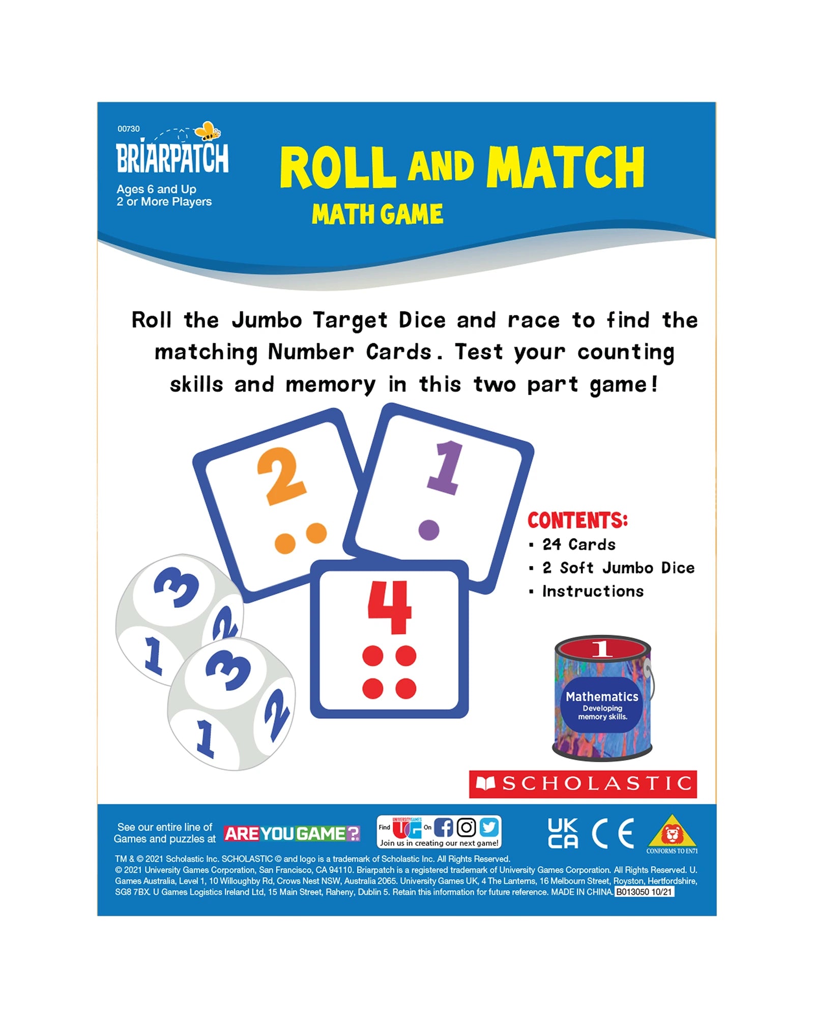 Scholastic Roll and Match Game