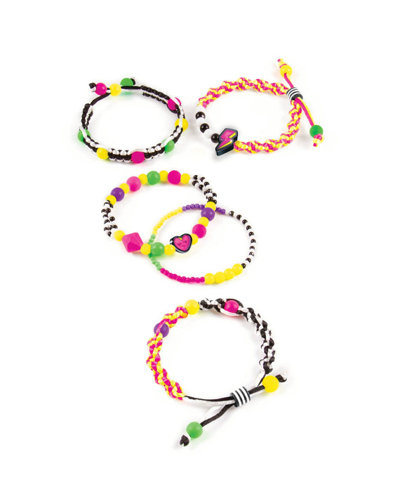 Make It Real Retro Neon Black White Bracelets