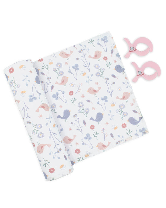 Muslin Swaddle and Pram Pegs Birds