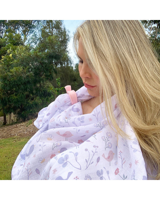 Muslin Swaddle and Pram Pegs Birds