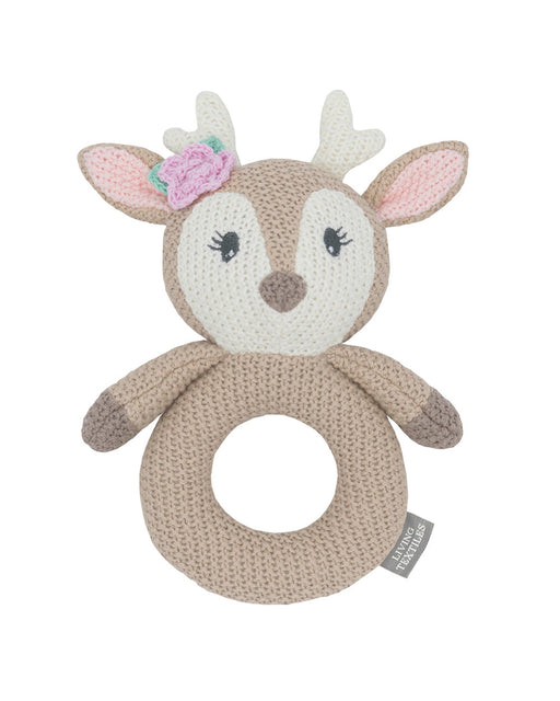 Knitted Ring Rattle Ava the Fawn