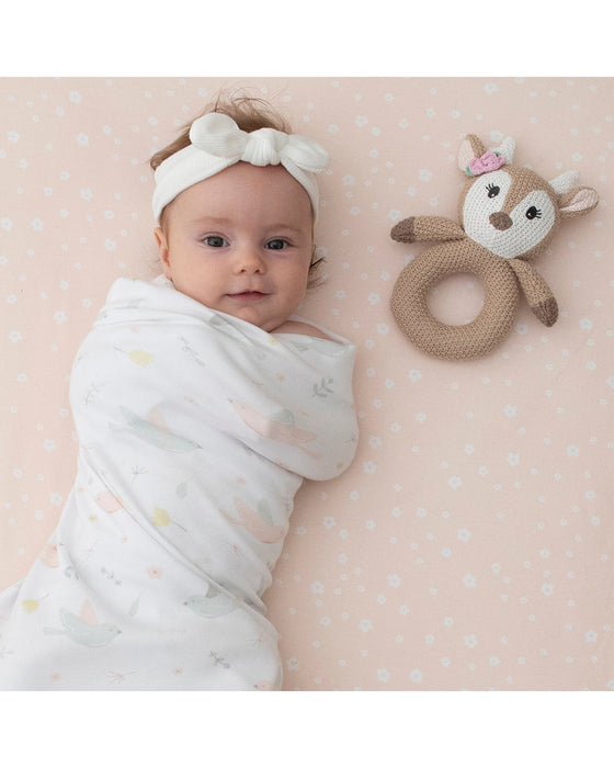 Knitted Ring Rattle Ava the Fawn