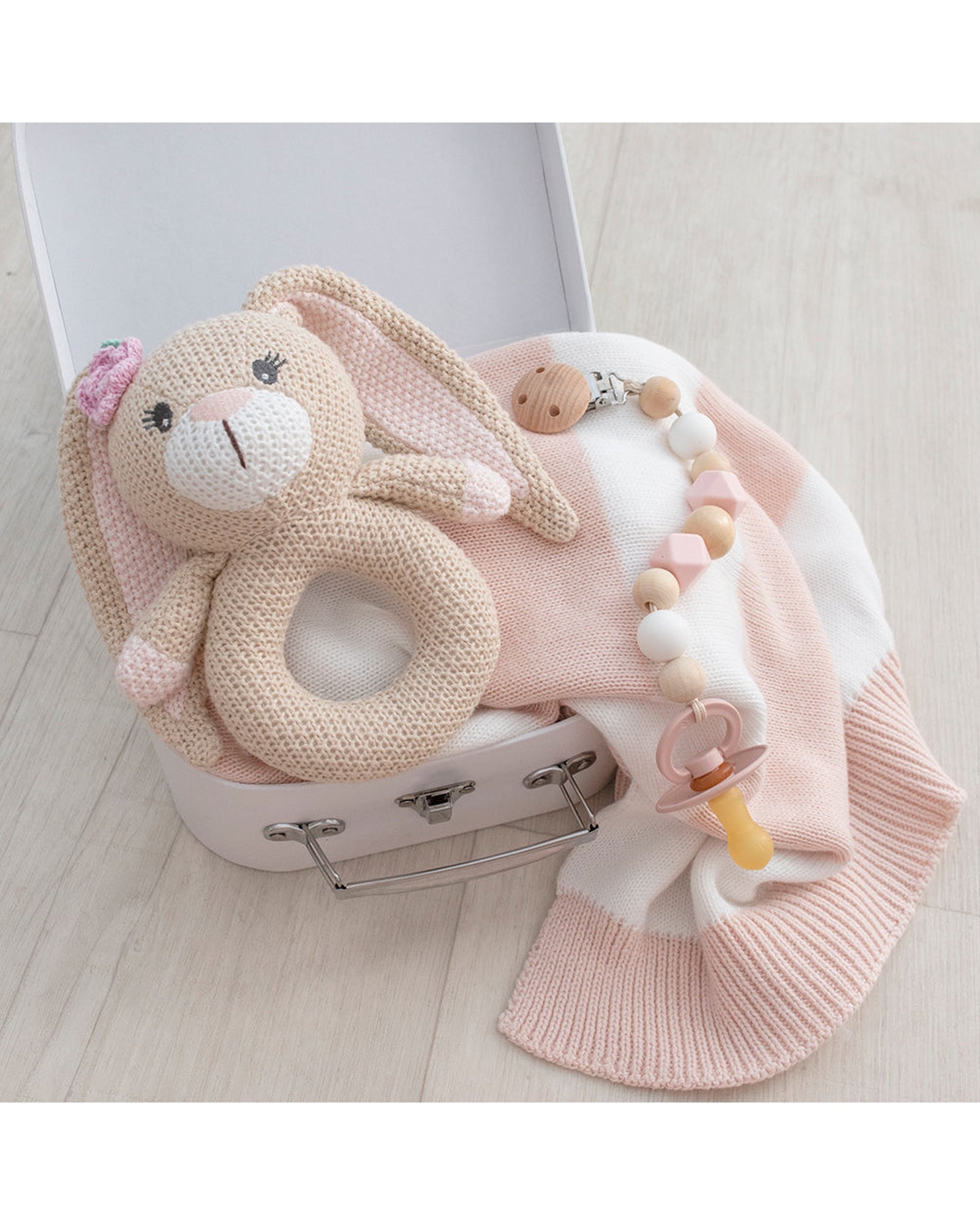 Knitted Ring Rattle Amelia the Bunny