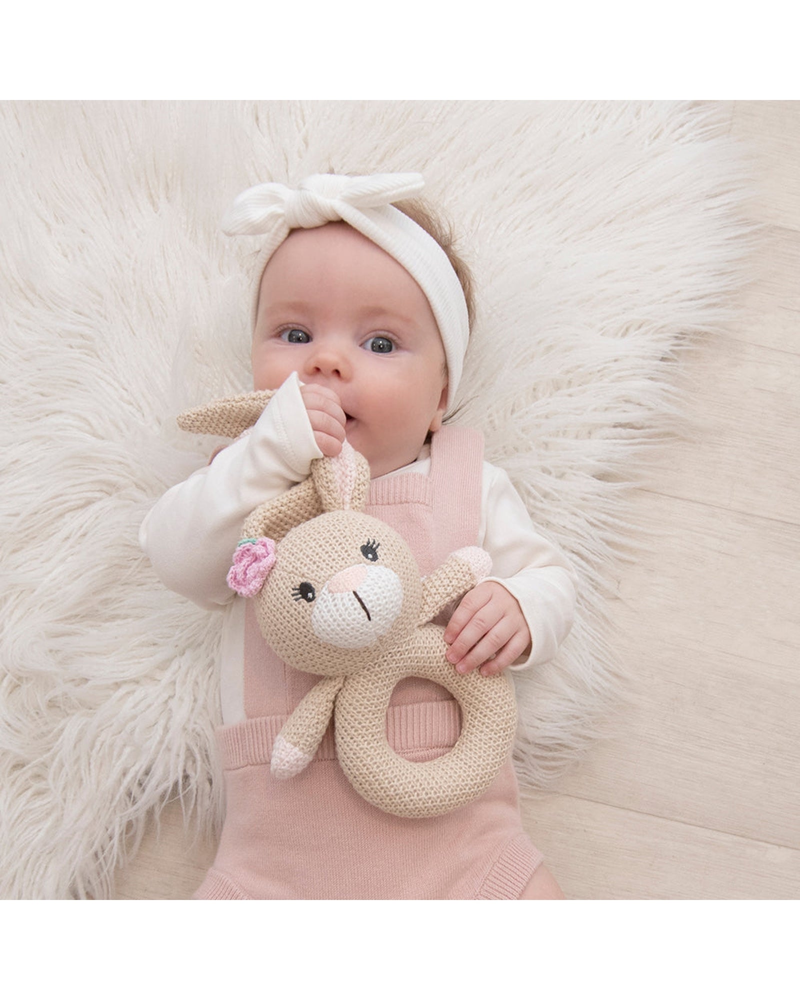 Knitted Ring Rattle Amelia the Bunny