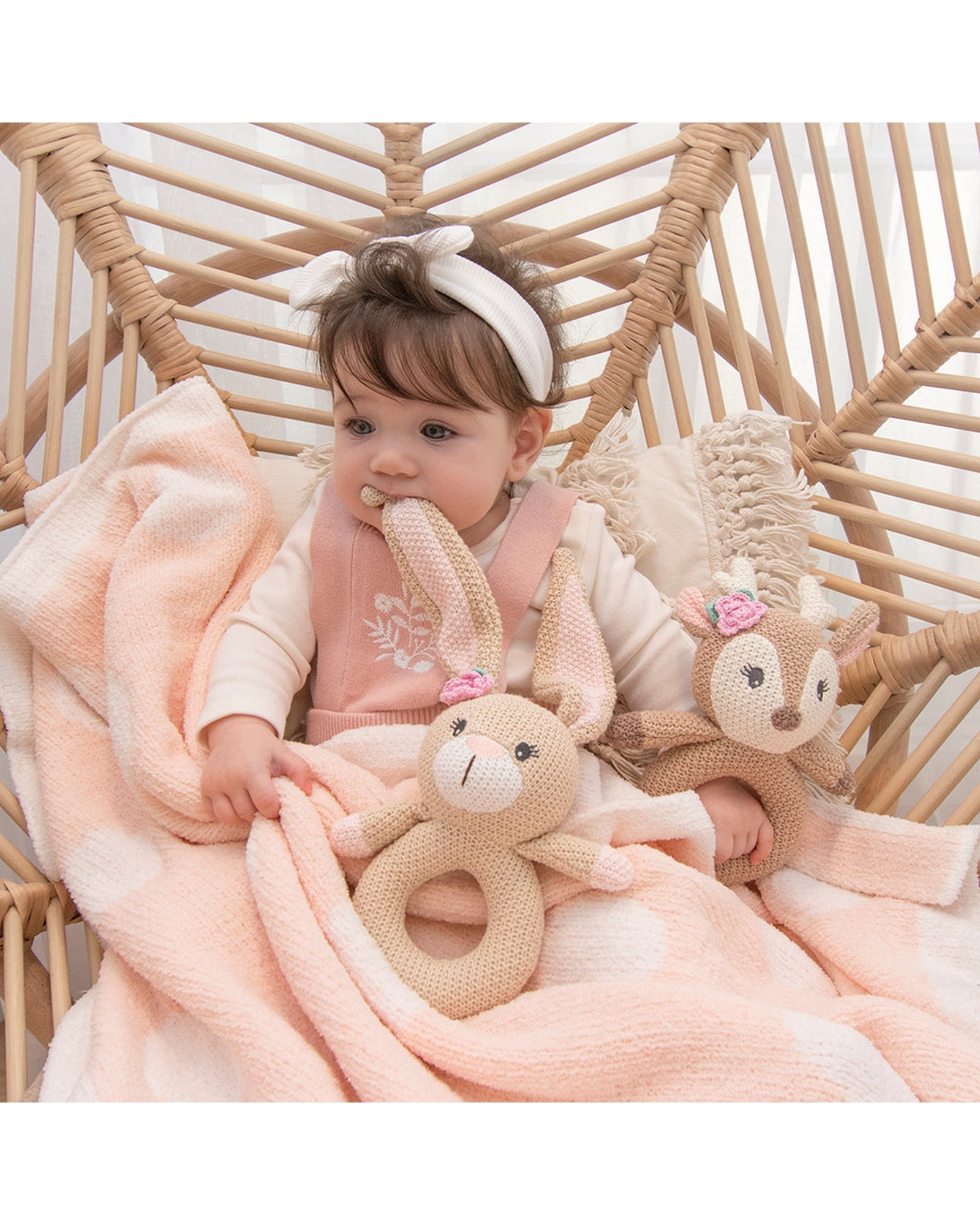 Knitted Ring Rattle Amelia the Bunny