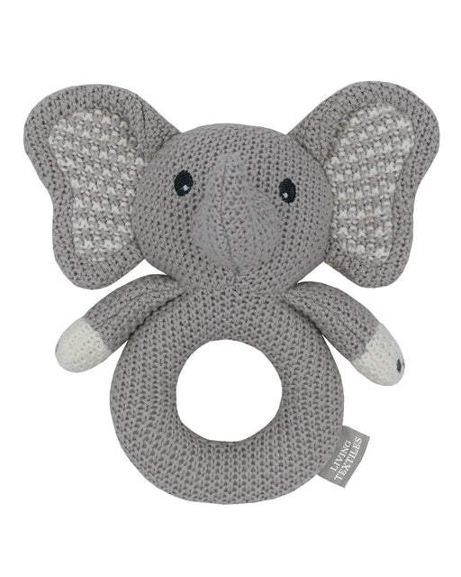 Knitted Ring Rattle Mason the Elephant