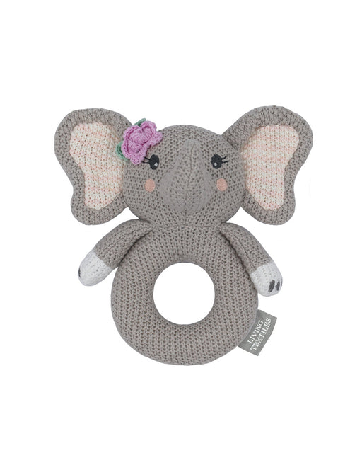 Knitted Ring Rattle Ella the Elephant