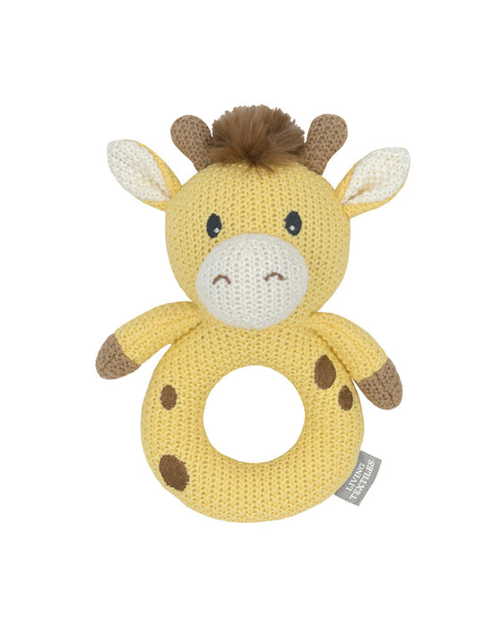 Knitted Ring Rattle Noah the Giraffe