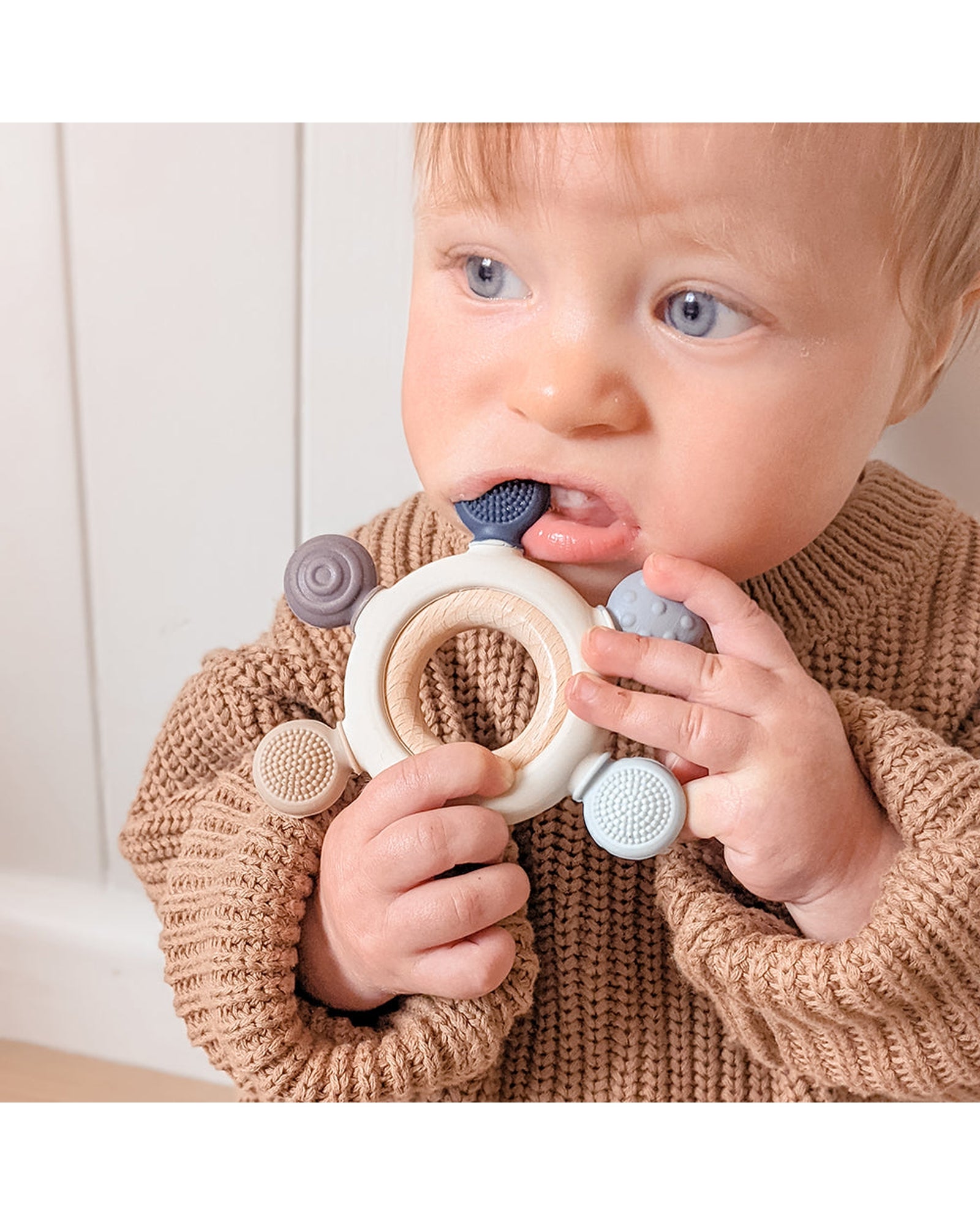 Multi Surface Teething Wheel Steel Blue