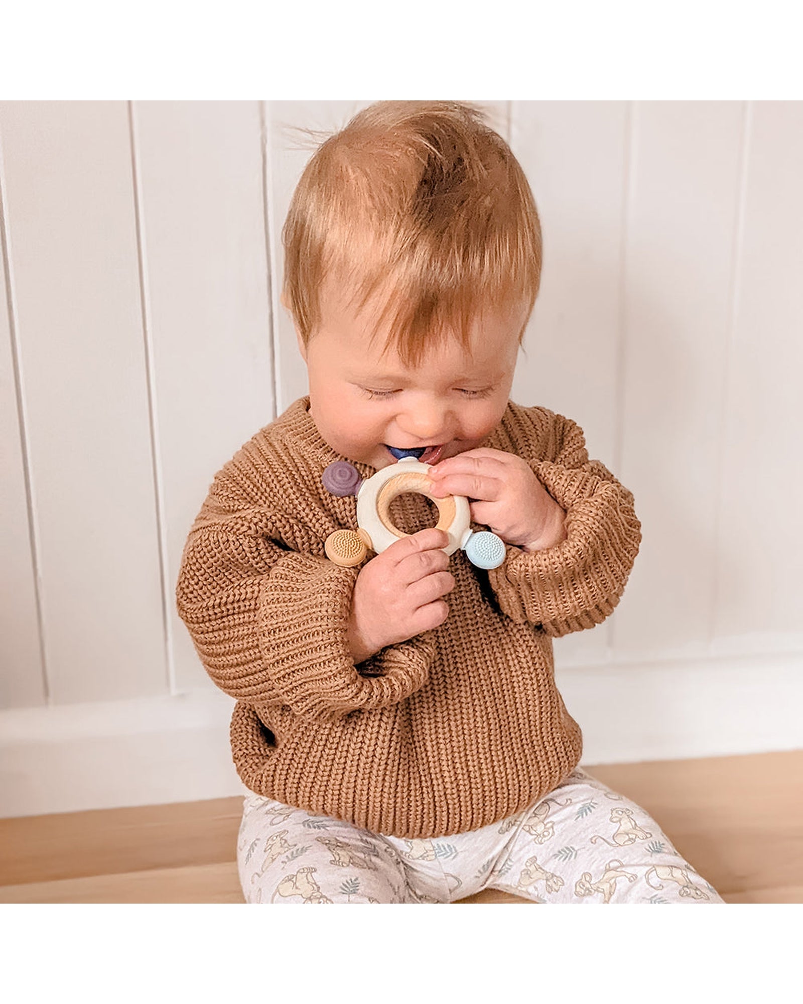 Multi Surface Teething Wheel Steel Blue