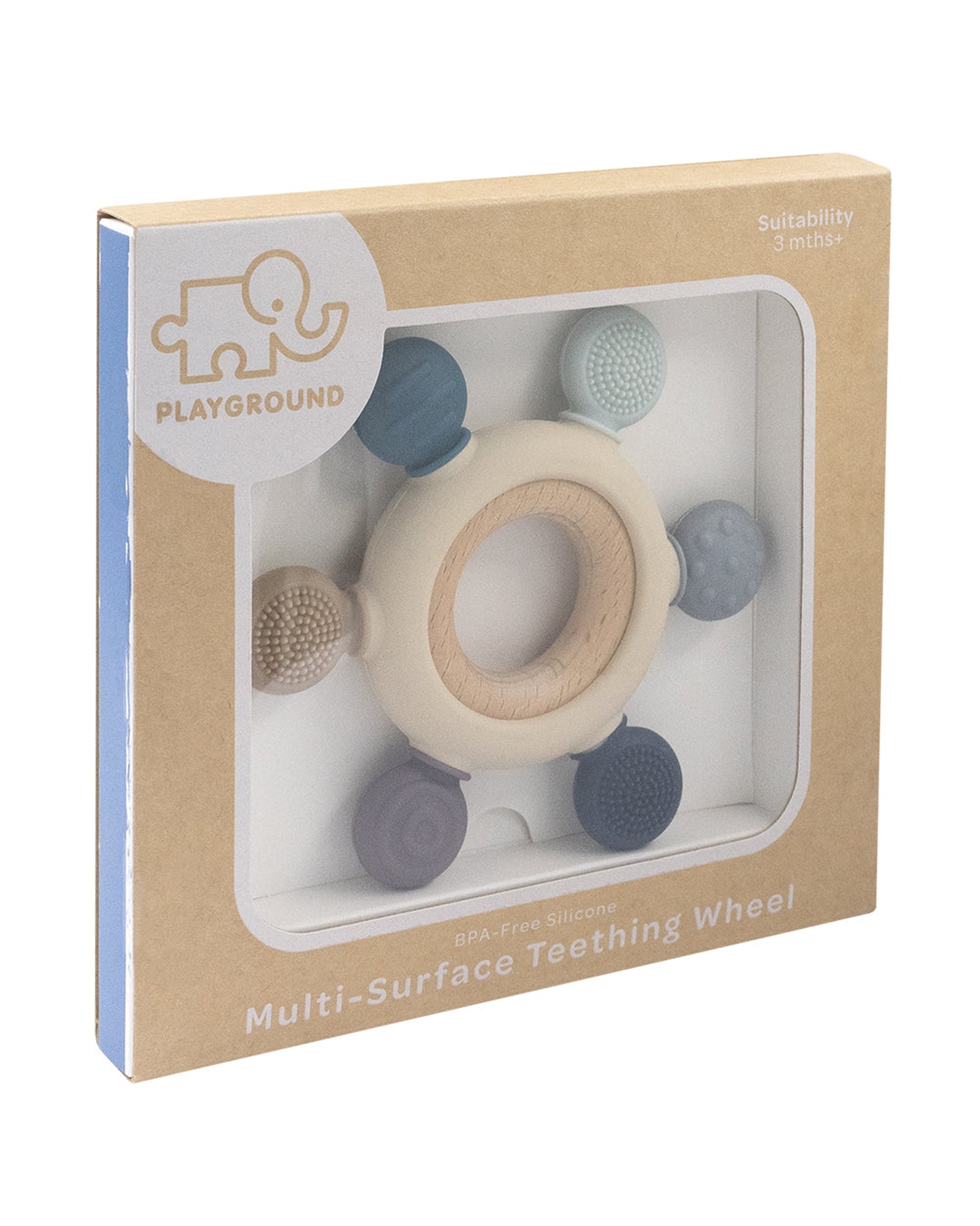Multi Surface Teething Wheel Steel Blue