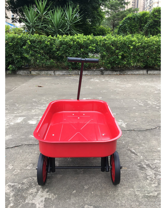Red pull along cart top
