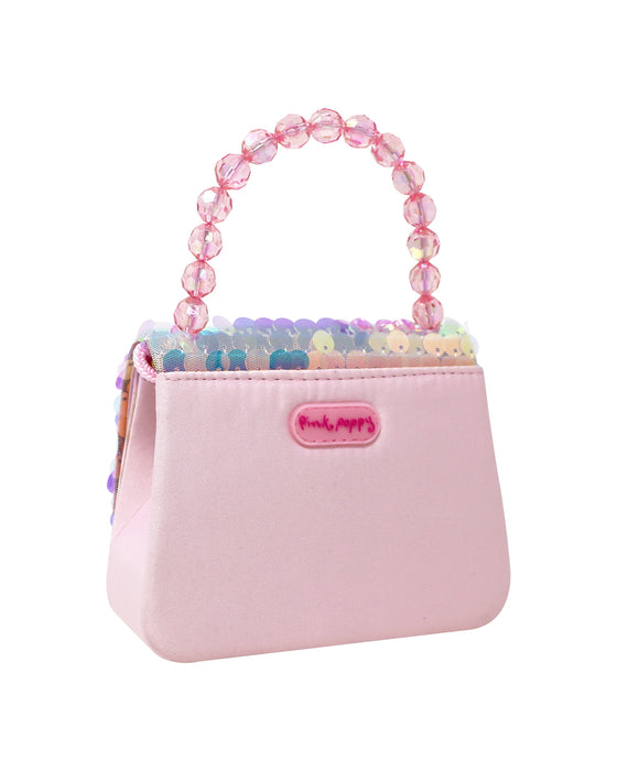 Pink Poppy Ballet Bow Sequin Pink Hard Handbag