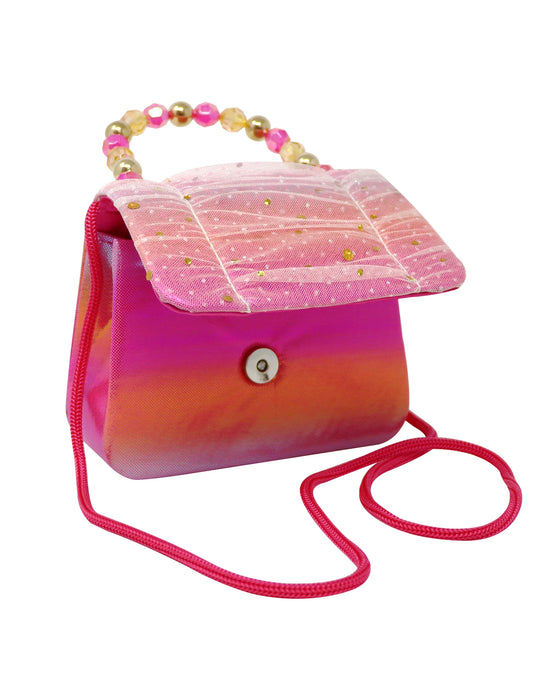 Pink Poppy Butterfly Ruched Sparkle Hard Handbag