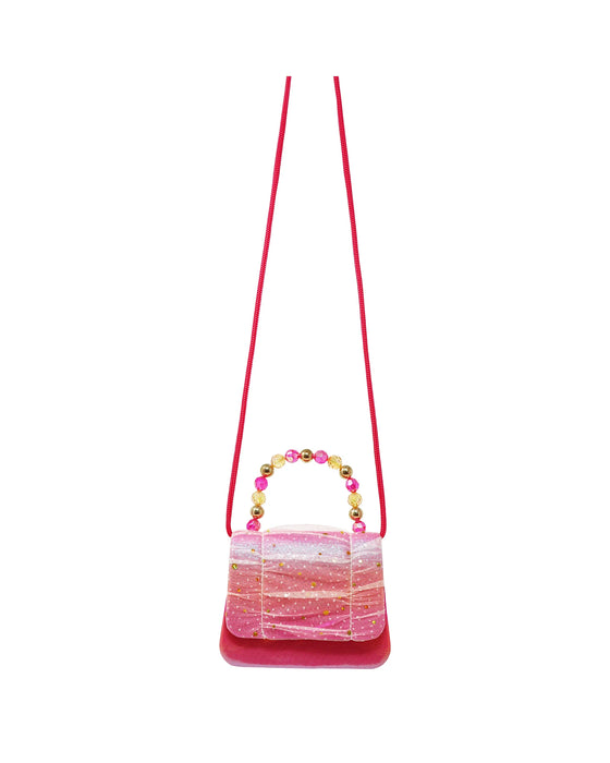 Pink Poppy Butterfly Ruched Sparkle Hard Handbag