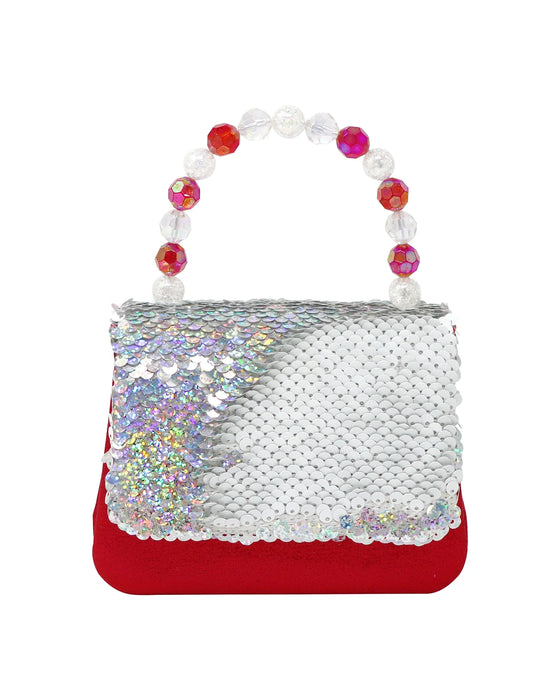 Pink Poppy Christmas Reversible Sequin Hard Handbag
