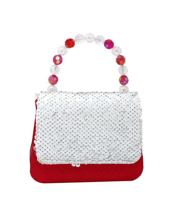 Pink Poppy Christmas Reversible Sequin Hard Handbag