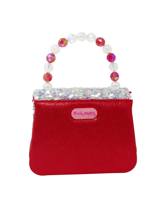 Pink Poppy Christmas Reversible Sequin Hard Handbag