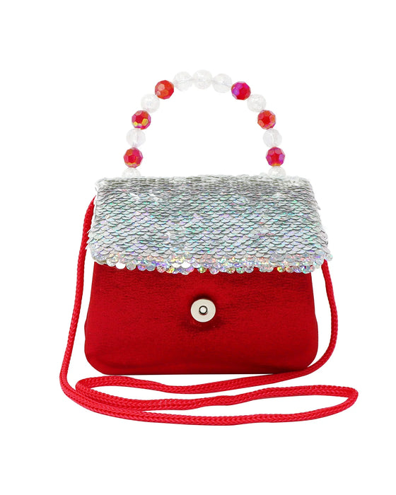 Pink Poppy Christmas Reversible Sequin Hard Handbag